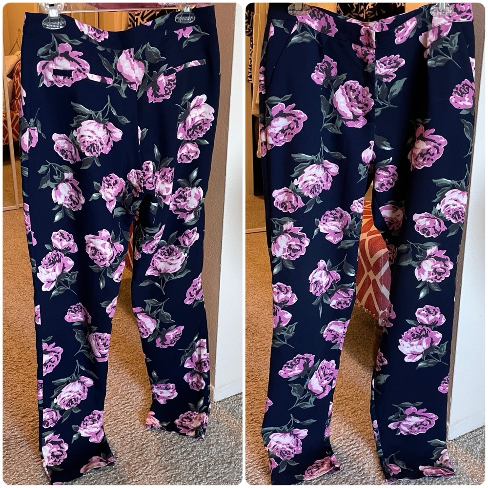 BEST SOCIETY Trouser Casual Floral Print Pants